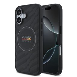 Гръб Red Bull за iPhone 17, MagSafe PU Embossed - Черен