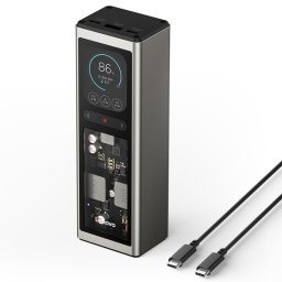 Външна батерия/power bank/ Lenovo Laptop PowerBank, 20 000mAh, 2x USB-C, 1x USB-A, сива, 140W