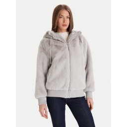 Guess Кожено палто W5BL66 W3890 Сив Regular Fit