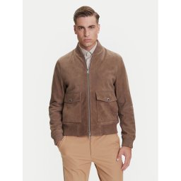 Michael Kors Кожено яке CT5801E4R4 Кафяв Regular Fit