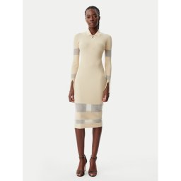 Patrizia Pepe Плетена рокля 8A1420/K078-B814 Бежов Slim Fit
