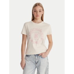Guess Тишърт V6RI12 J1314 Бял Regular Fit