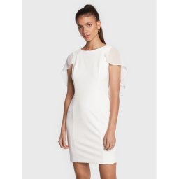 DKNY Коктейлна рокля DD2E1839 Бял Regular Fit