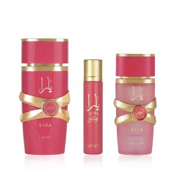 Lattafa Yara Candy комплект за жени Eau de Parfum 100 ml + Парфюмна вода миниатюра 12 ml + Спрей за