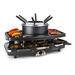 Klarstein ENTRECOTE раклет грил плоча фондю 1100W 8 PPL (GQ6-ENTRECOTE-FONDLE)