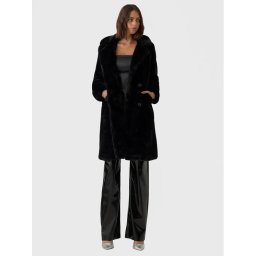 Vero Moda Кожено палто Suielly 10268036 Черен Regular Fit
