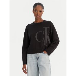 Calvin Klein Jeans Пуловер Smooth LV047E304G Черен Regular Fit