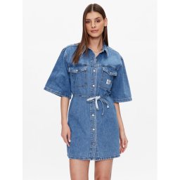 Calvin Klein Jeans Дънкова рокля J20J220666 Син Relaxed Fit
