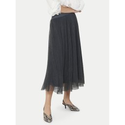 ONLY Миди пола Lavina 15214303 Сив Regular Fit