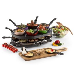 OneConcept Woklette, настолен грил, реклетов грил, уок, 1200 W, 6 души, незалепващ (GQ19-Woklette)
