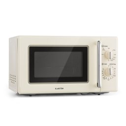 Klarstein Caroline, микровълнова фурна, 20 л, 700/1000 W, Ø 25.5 см, QuickSelect, ретро, кремаво (DSM4-Caroline-creme)