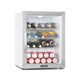 Klarstein Beersafe XL Crystal White, хладилник, D, 60 л, LED, стъклена врата, бяло/сребристо (HEA-Beersafe XL WSS)