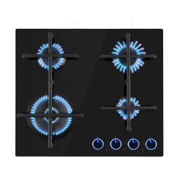 Klarstein Illuminosa 4, газов плот за готвене, 4 Sabaf котлони, стъклокерамика (CGCH6-Illuminosa-4)