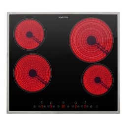 Klarstein Virtuosa 4 Prime, плот за вграждане, 4 зони, 6500W, стъклокерамика, рамка от благородна стомана (CP4-Virtuosa-4BKS)