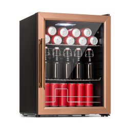 Klarstein Beersafe XL, хладилник, 60 литра, 2 рафта, панорамна стъклена врата, неръждаема стомана (HEA-Beersafe-XL-copp)