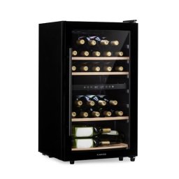 Klarstein Barossa 34 Duo, охладител за вино, 2 зони, 34 бутилки, стъклена врата, сензорно управление, черен (HEA8-Barossa-34-bl)