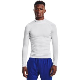 Тениска Under Armour Hg Armour Comp Mock LS White/ Black S