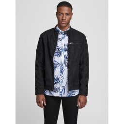Jack & Jones Яке от имитация на кожа Rocky 12147218 Черен Regular Fit