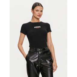 Guess Jeans Тишърт W4YI64 KA0H1 Черен Slim Fit
