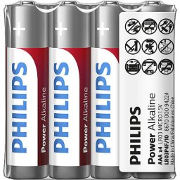 Philips Power Alkaline батерия LR03 AAA, 4-foil