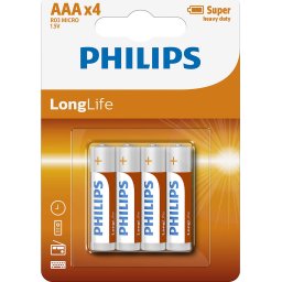 Philips Longlife батерия R03 AAA (E), 4-blister