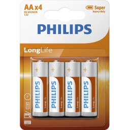 Philips Longlife батерия R6 AA (E), 4-blister