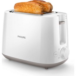 Philips Тостер Daily Collection 2 големи отделения с променлива ширина, 8 настройки, бял