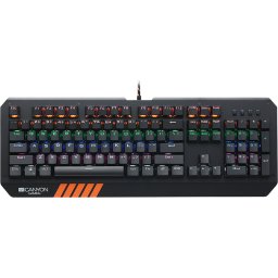 CANYON Wired multimedia gaming keyboard with lighting effect, 108pcs rainbow LED, Numbers 104keys, EN double injection layout, c