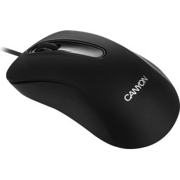 CANYON Wired Optical Mouse with 3 buttons, 1200 DPI optical technology for precise tracking, black, cable length 1.5m, 108*65*38