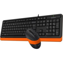 Комплект клавиатура и мишка A4TECH Fstyler F1010, с кабел, USB, Оранжев