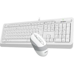 Комплект клавиатура и мишка A4TECH Fstyler F1010, с кабел, USB, Бял