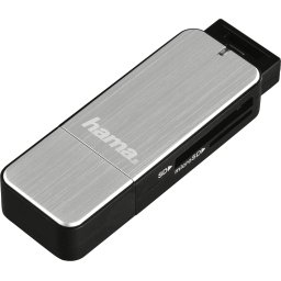 Четец за карти HAMA 123900, USB 3.0, SD/microSD, сребрист