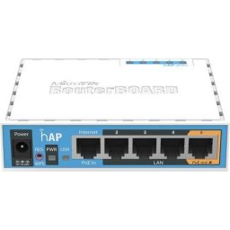 Безжичен Access point MiKrotik HAP RB951UI-2ND, 5 x 10/100 Mbps, PoE, Бял