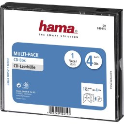 Кутийка за CD/DVD HAMA Multi-Pack 4, прозрачен/черен -