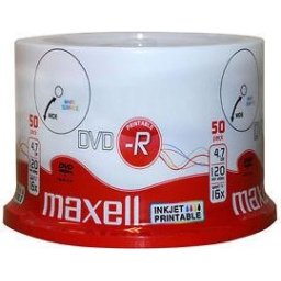 DVD-R MAXELL, 4,7 GB, 16x, Printable, 50 pk cake box -
