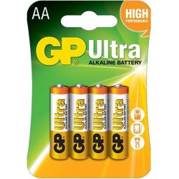 Алкална батерия GP ULTRA LR6 AA /4 бр. в опаковка/ 1.5V GP, GP15AU