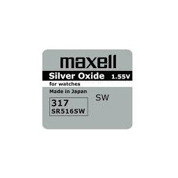 Бутонна батерия сребърна MAXELL SR516 SW /317/ 1.55V