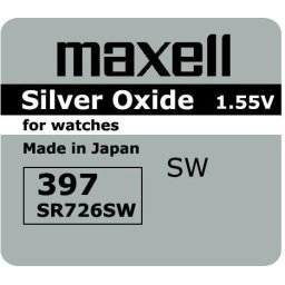 Бутонна батерия сребърна MAXELL SR726 SW /AG2/ 397/, 1.55V