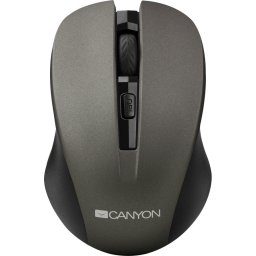 CANYON 2.4GHz wireless optical mouse with 4 buttons, DPI 800/1200/1600, Gray, 103.5*69.5*35mm, 0.06kg