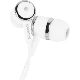 CANYON Stereo earphones with microphone, White