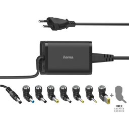 Универсално захранване за лаптоп HAMA, мрежово, вх. 100-240 V, изх. 15/19 V, 65 W