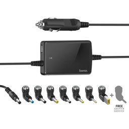 Универсално захранване за лаптоп HAMA, за автомобил, вх.12-15 V, изх.15-19 V/70W