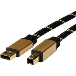 Cable USB2.0 A-B, 1.8m,Gold,Roline 11.02.8802