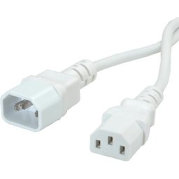 Roline Power cable C14 to C13 extension, White