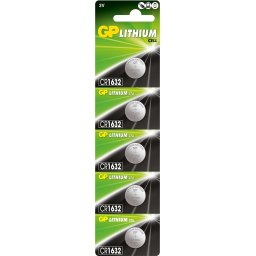 Батерия литиева CR-1632 3V GP BATTERIES, 5 бр. блистер /цена за 1 бр./