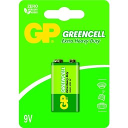Цинк карбонова батерия GP 1604GLF-U1, 6F22, 9V, Greencell, 1 бр. блистер