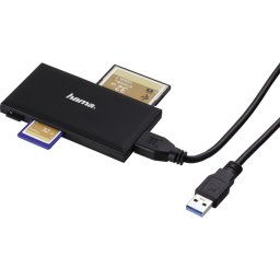 Четец за карти HAMA Multi-Card Reader, USB 3.0, SD/microSD/CF/MS, 5 Gbps, Черен