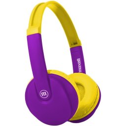 Блутут детски слушалки Maxell KIDZ HP-BT350, малък размер, Лилав/Жълт