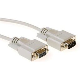 Кабел ACT AK2305, D-sub 9 pin мъжко - D-sub 9 pin женско, 1.8м, Бял, булк
