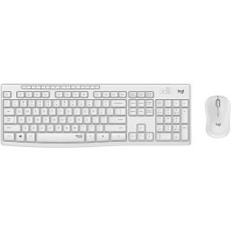 Kомплект безжични клавиатура с мишка Logitech MK295 Silent, Бял